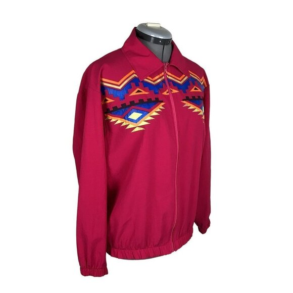 Blair Jacket Women's Small Vintage 90s Bomber Lightweight Windbreaker Pink Aztec - Picture 1 of 11